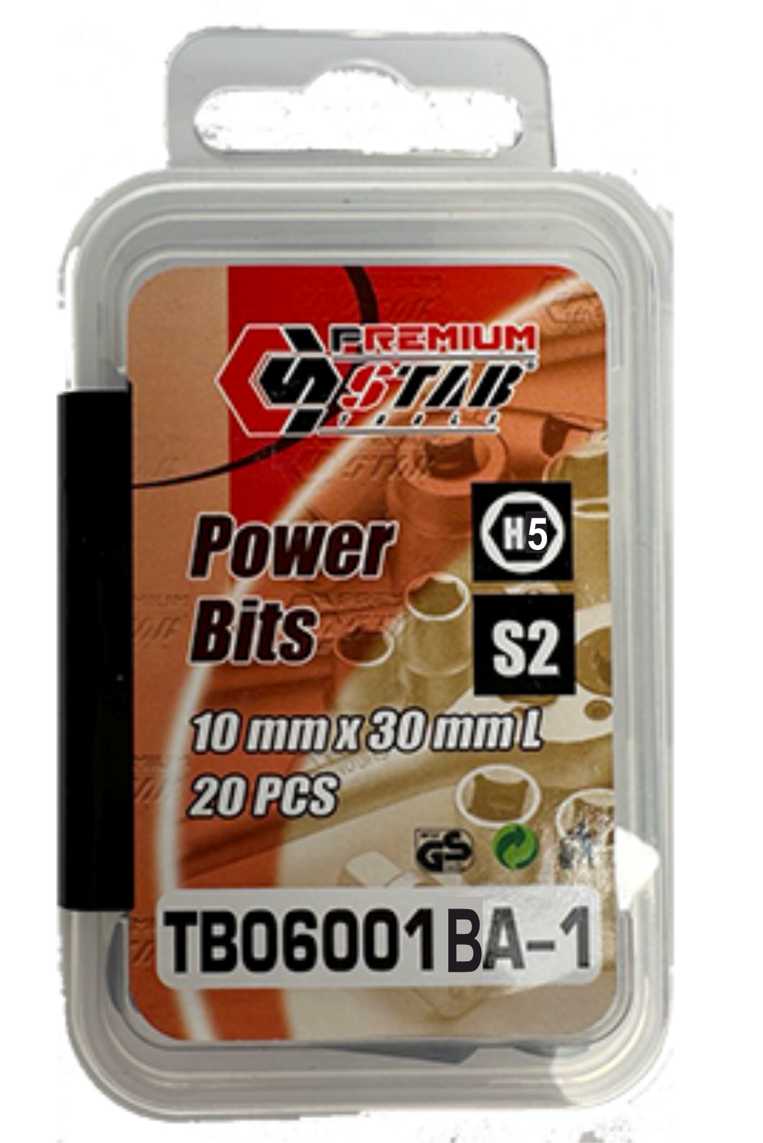 Бита 10 мм Hex H 5.0x30 мм S2 уп/20 штук STAB PREMIUM